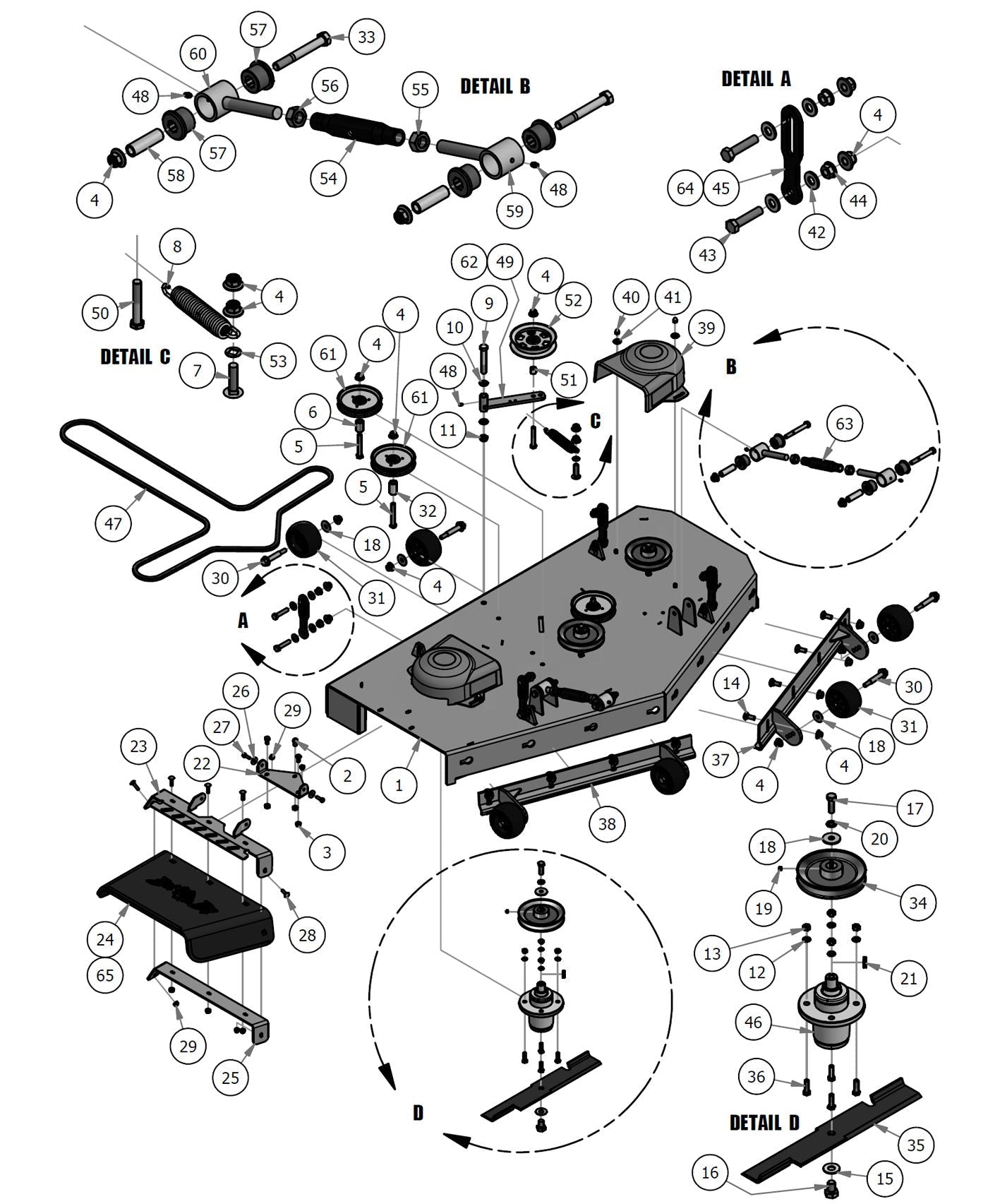 61" Deck Assembly