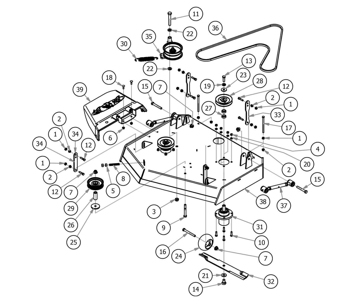36" Deck Assembly