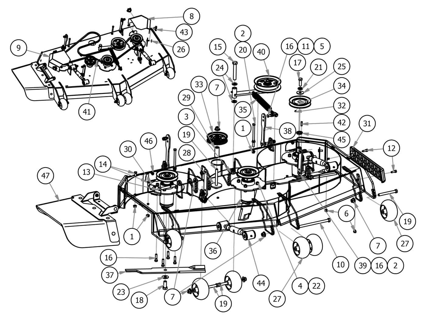 54" Deck Assembly