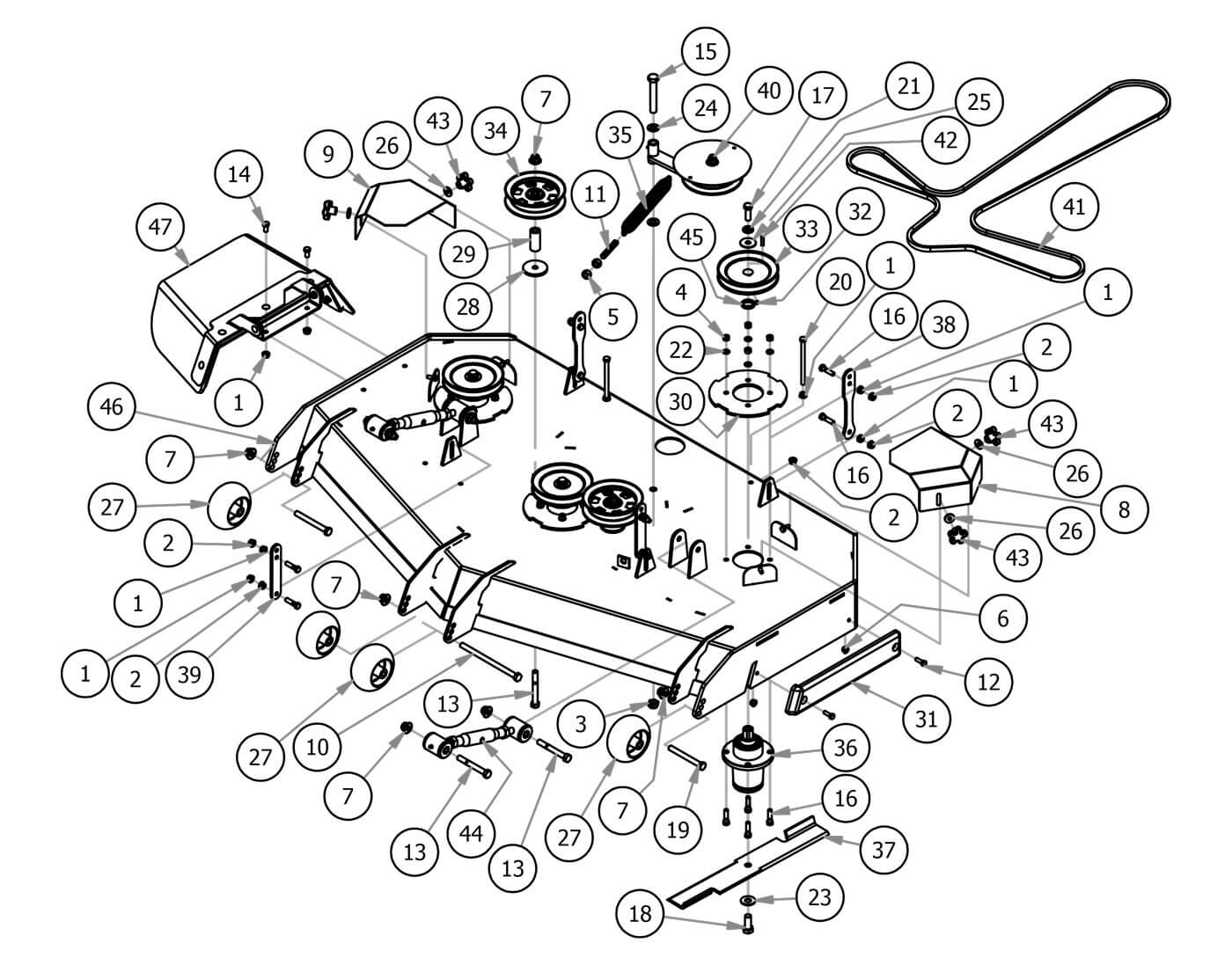 61" Deck Assembly