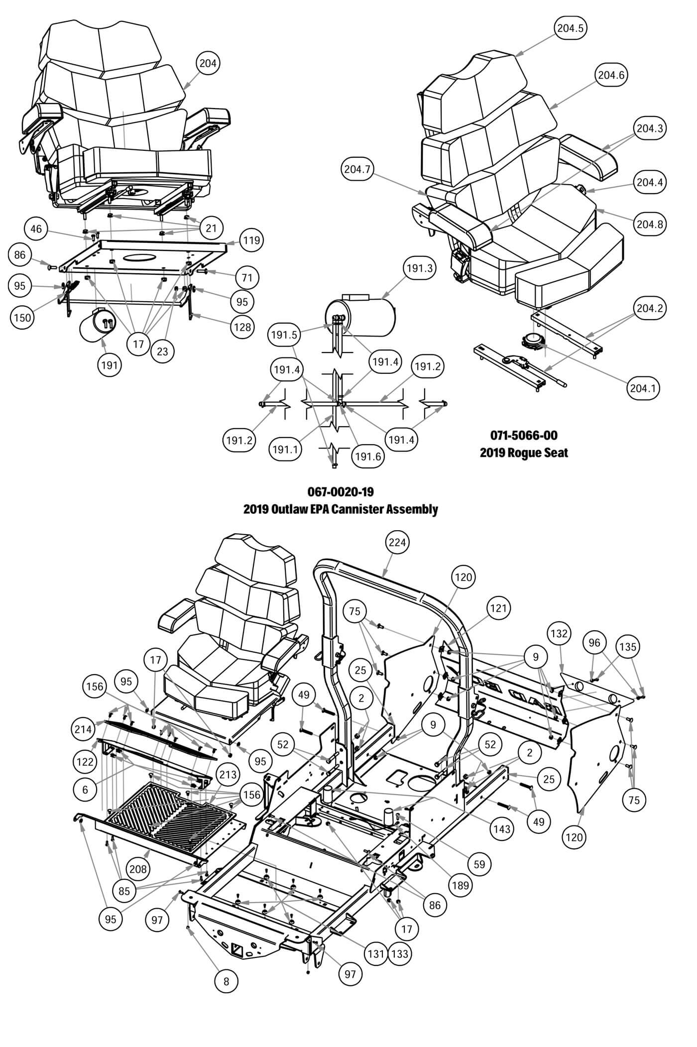 Seat Assembly & EPA Cannister