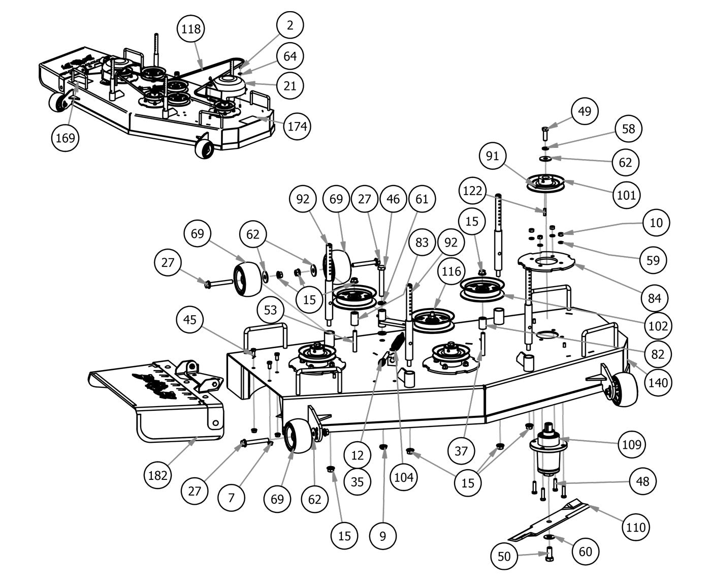 54" Deck Assembly