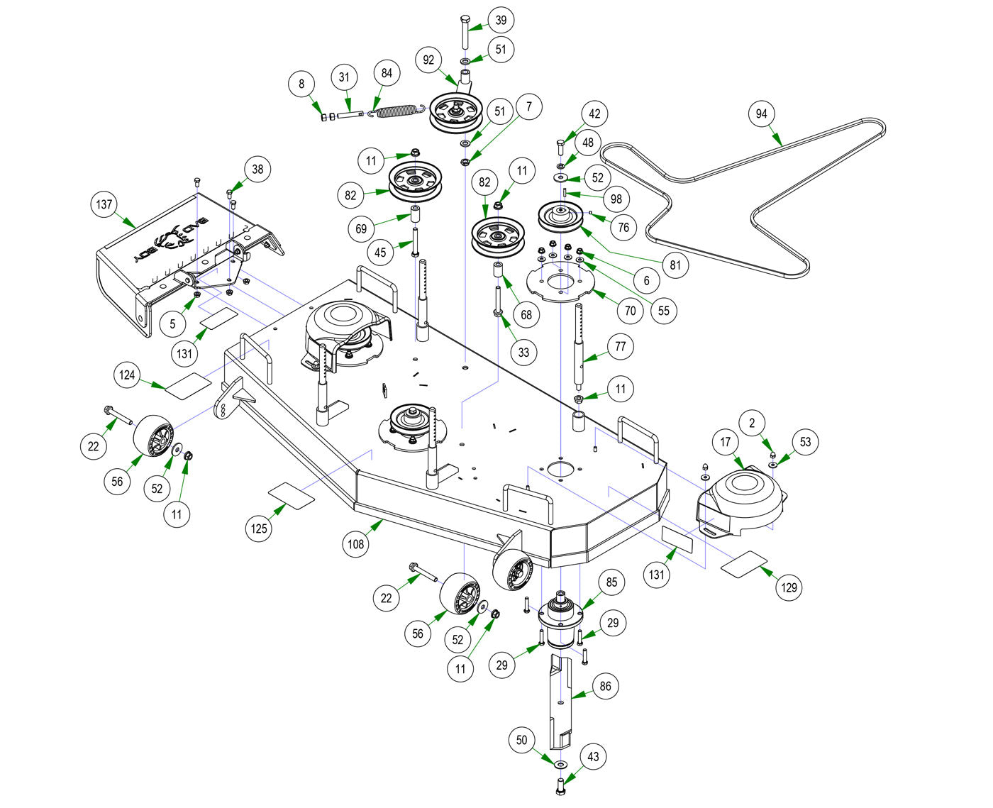 54" Deck Assembly