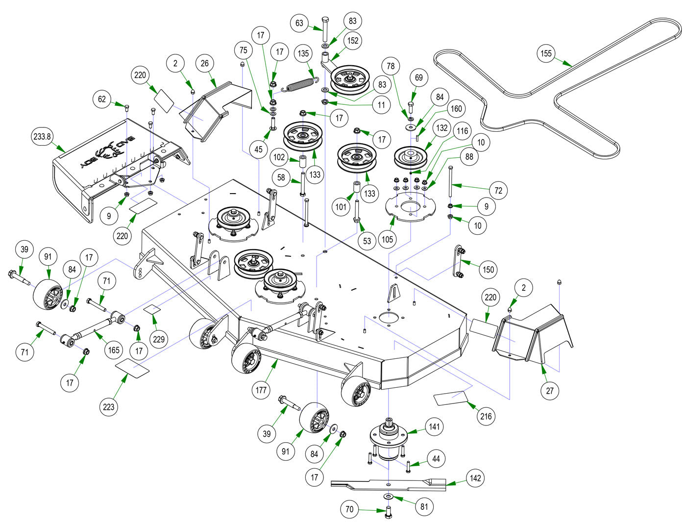 54" Deck Assembly