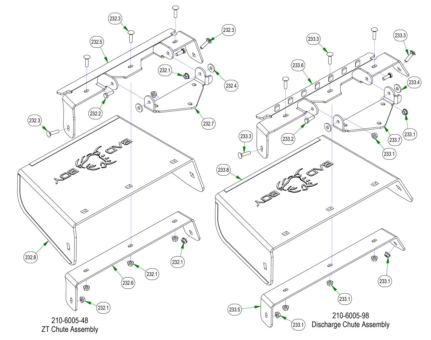 Deck Sub Assemblies - Chute Assemblies