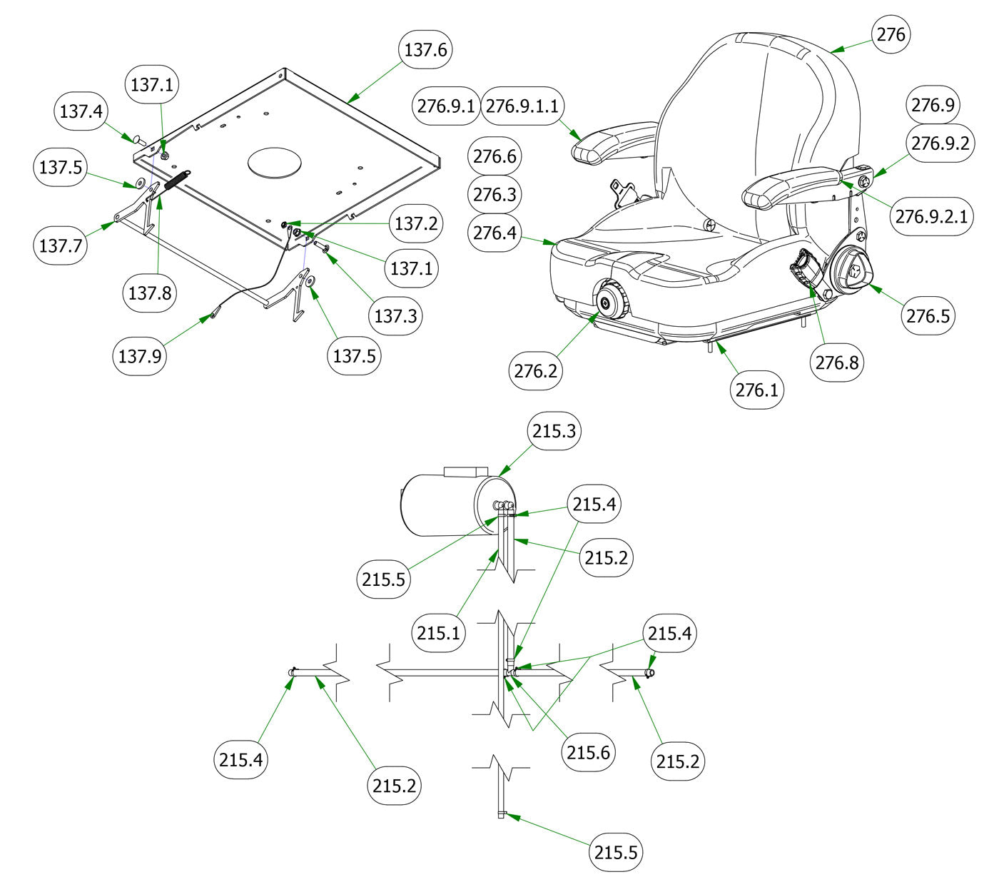 Seat & Brake Subassemblies