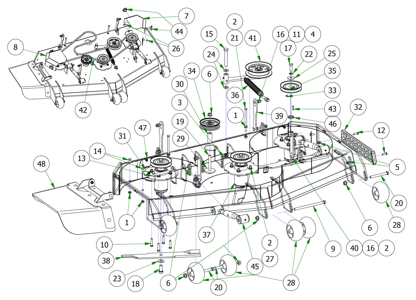 54" Deck Assembly