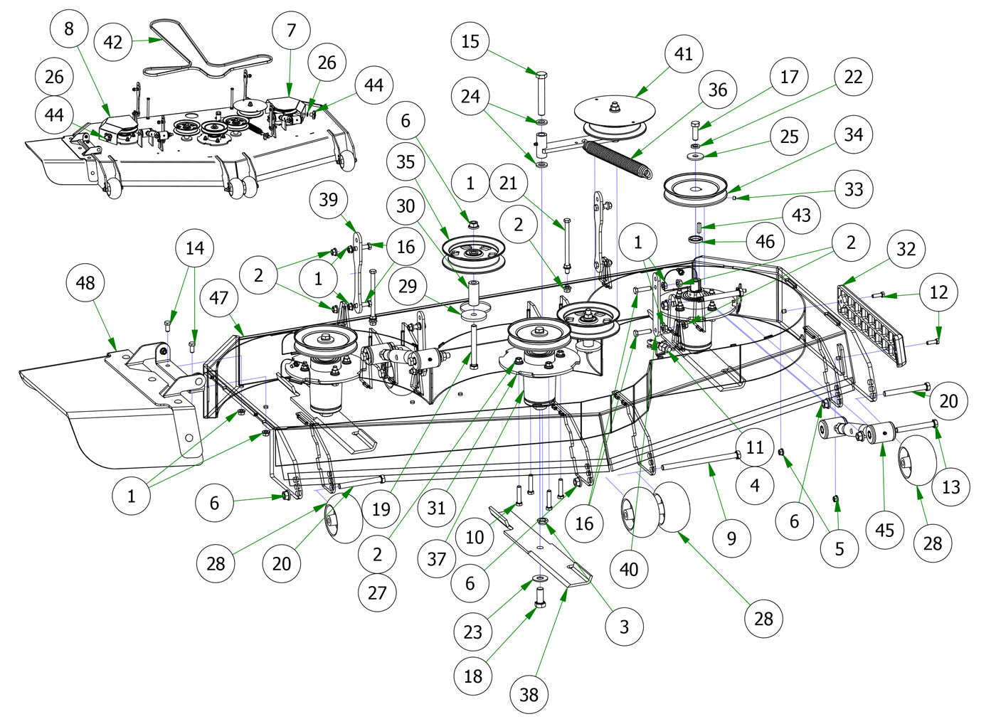 61" Deck Assembly