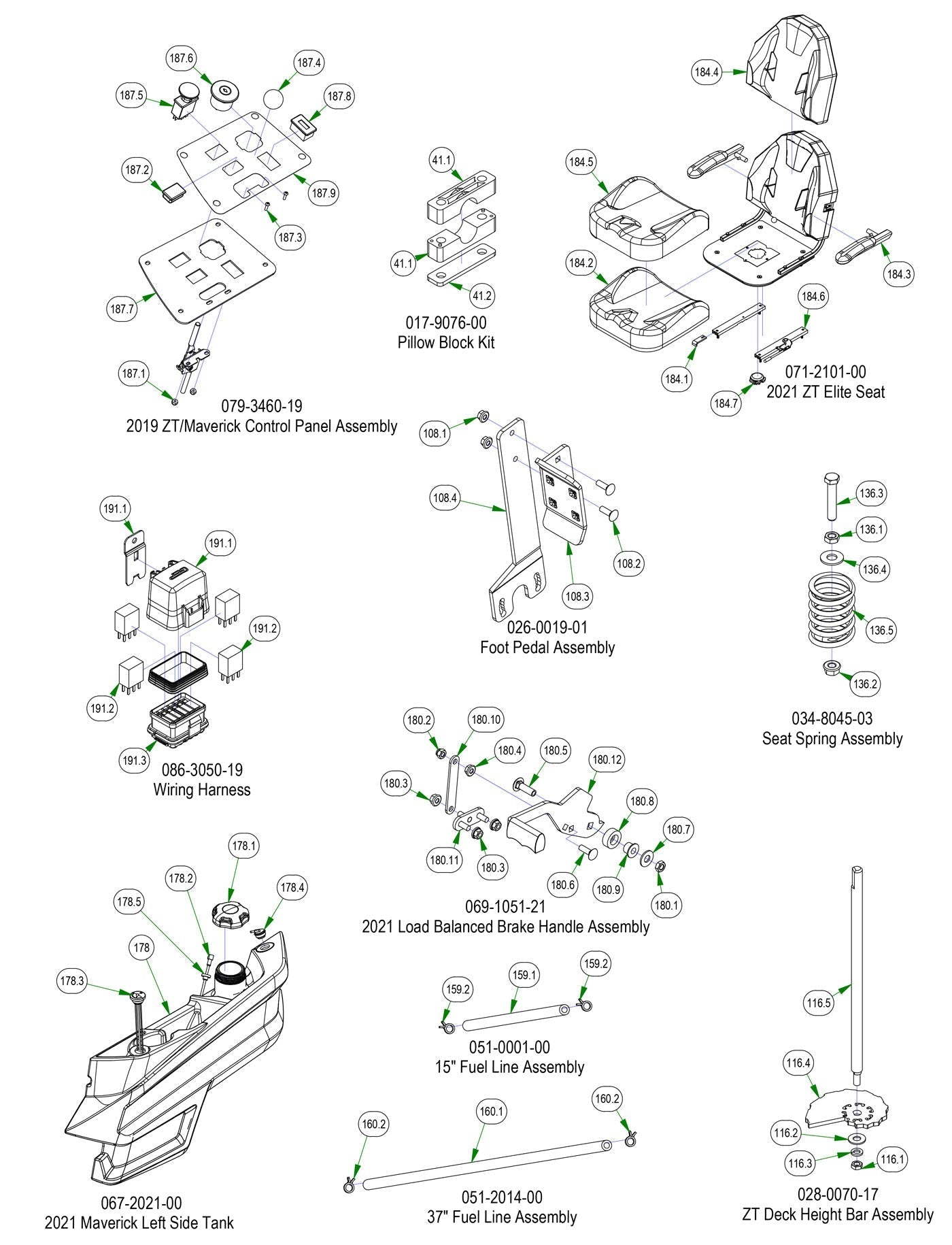 Control Panel, Seat, Wiring Harness etc.