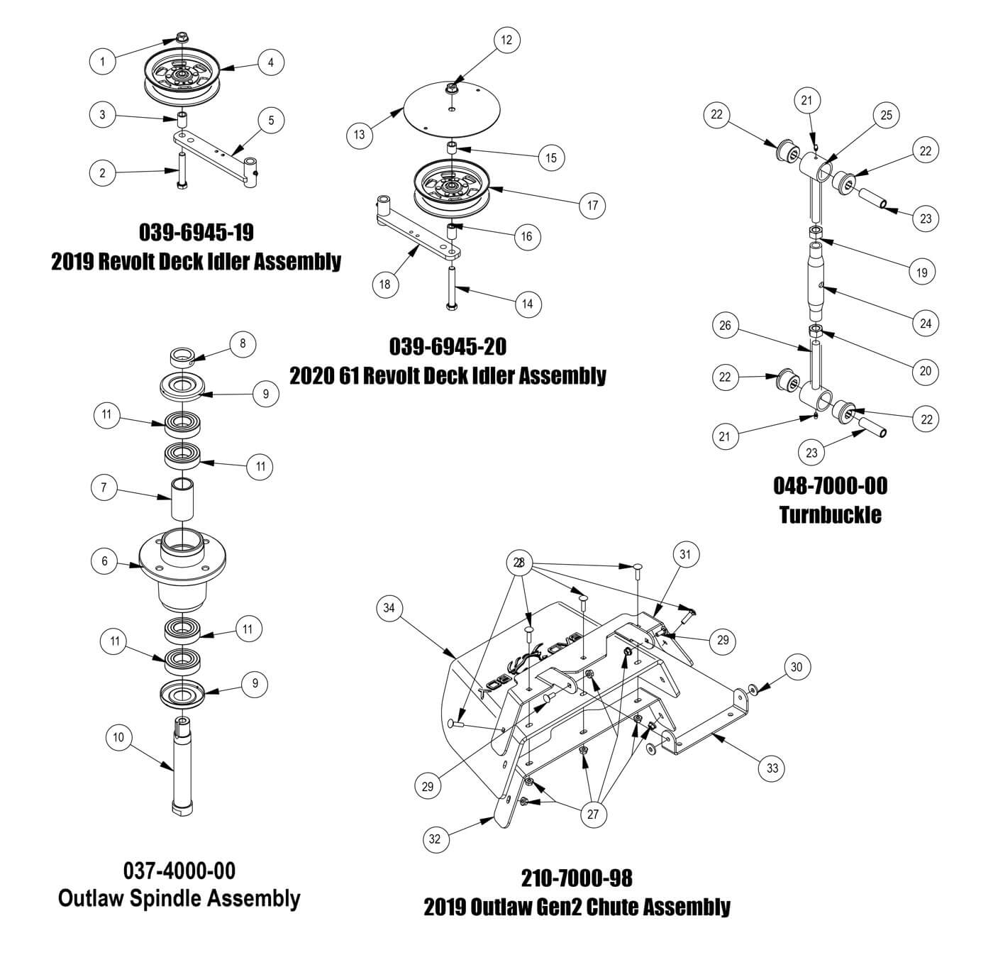 48-61" Deck Subassemblies