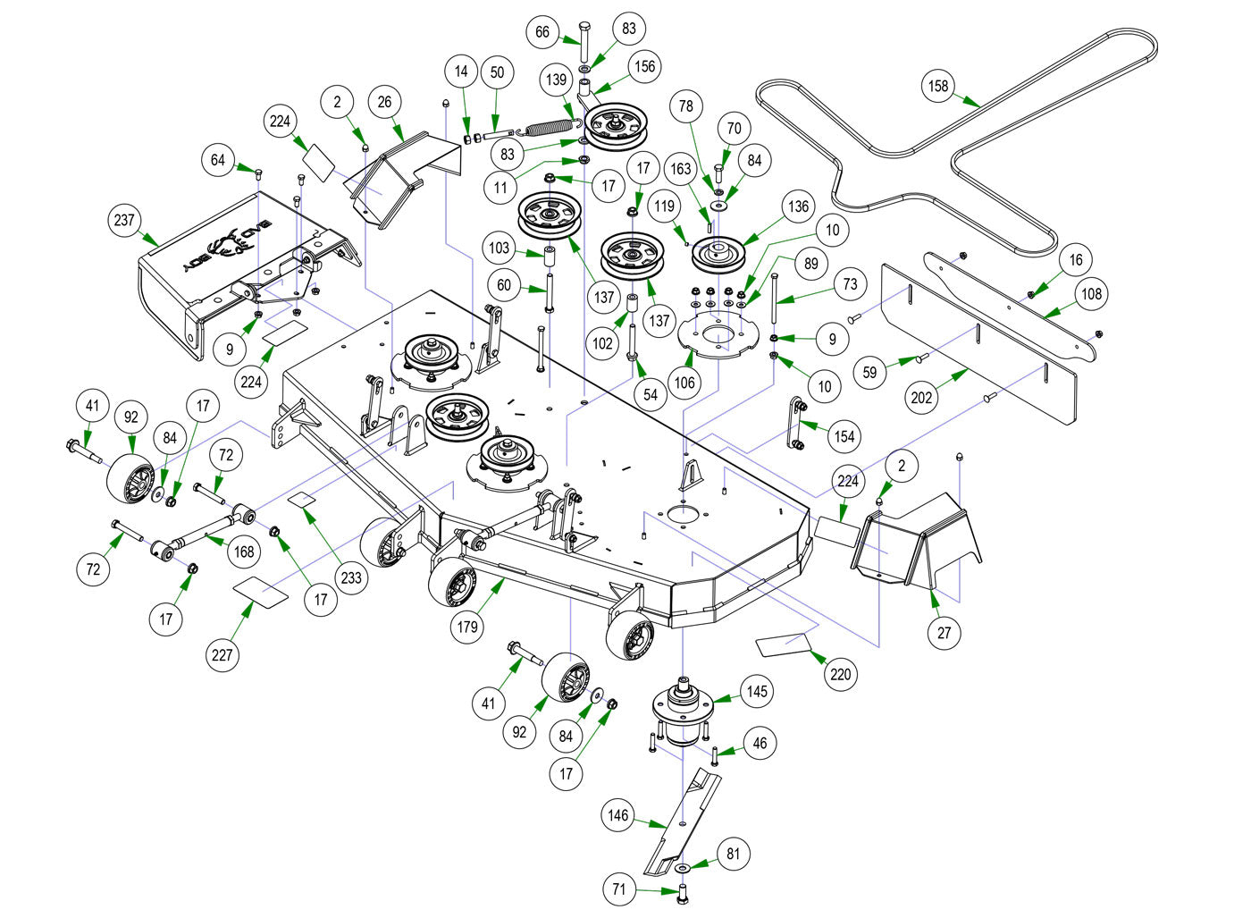 54" Deck Assembly