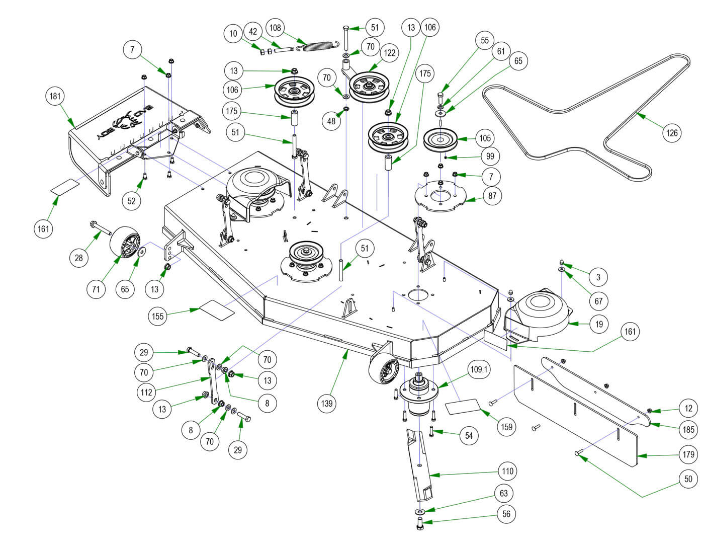 54" Deck Assembly
