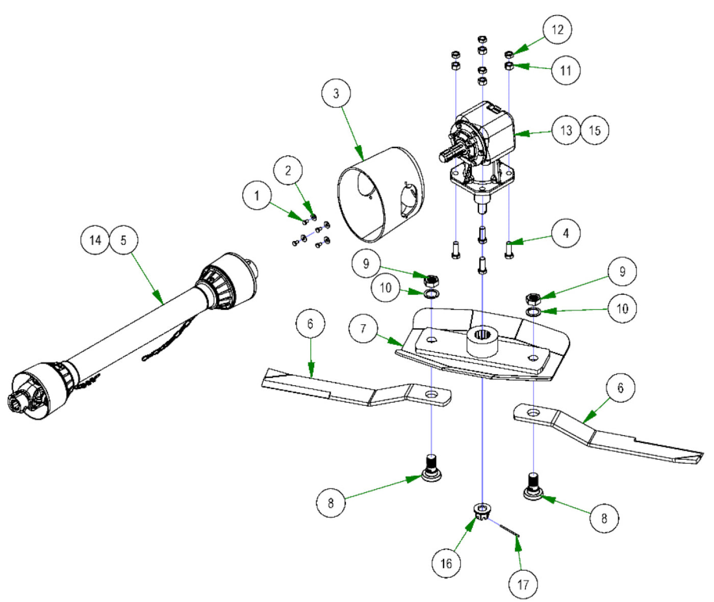 5' Cutter Gearbox Parts