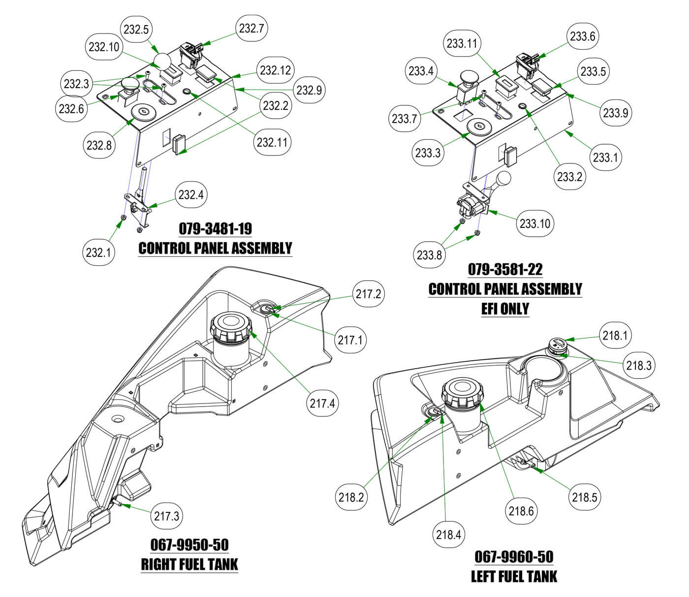Control Panel Assembly & Fuel Tank