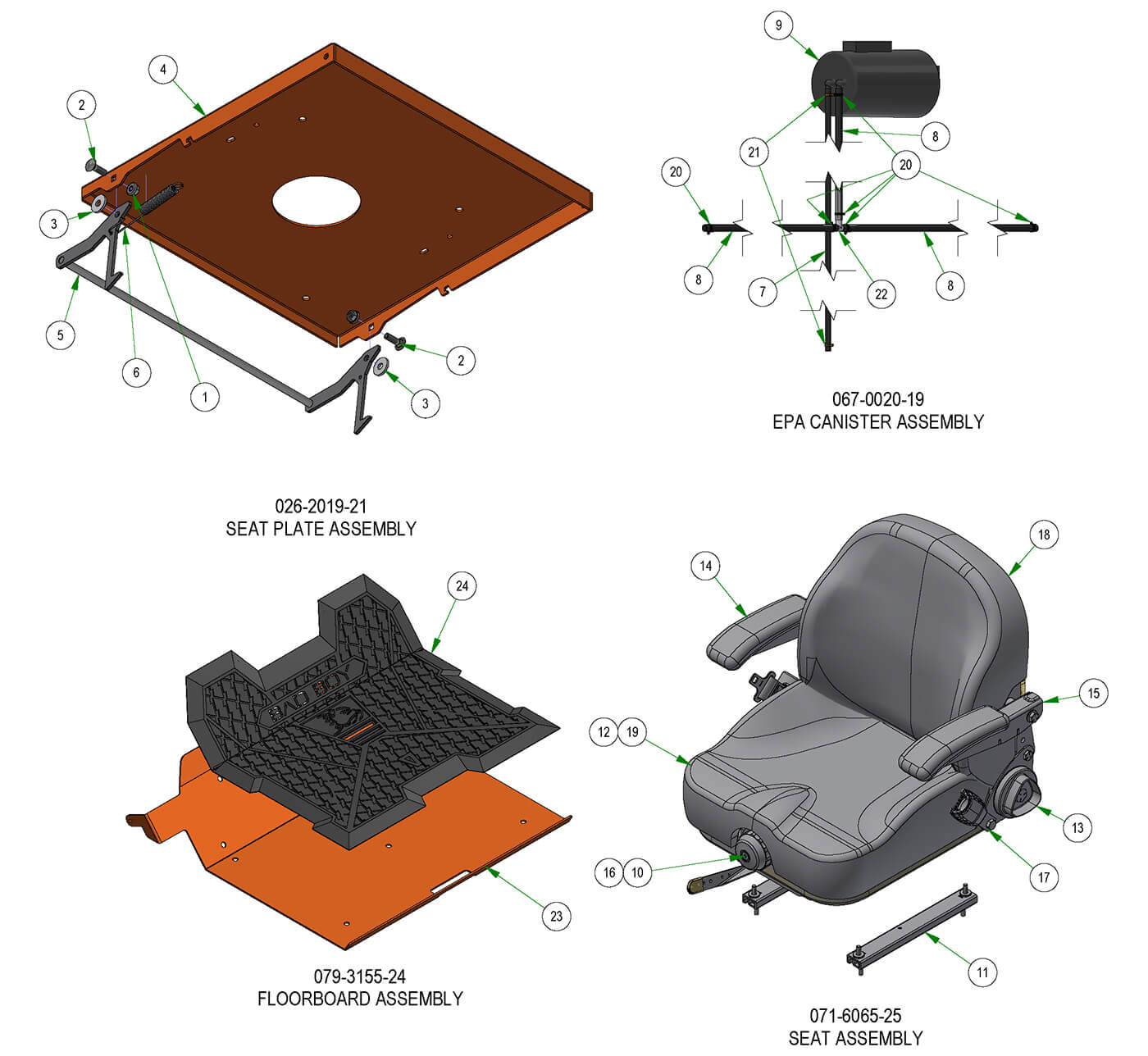 Floorboard and Seat Subassemblies