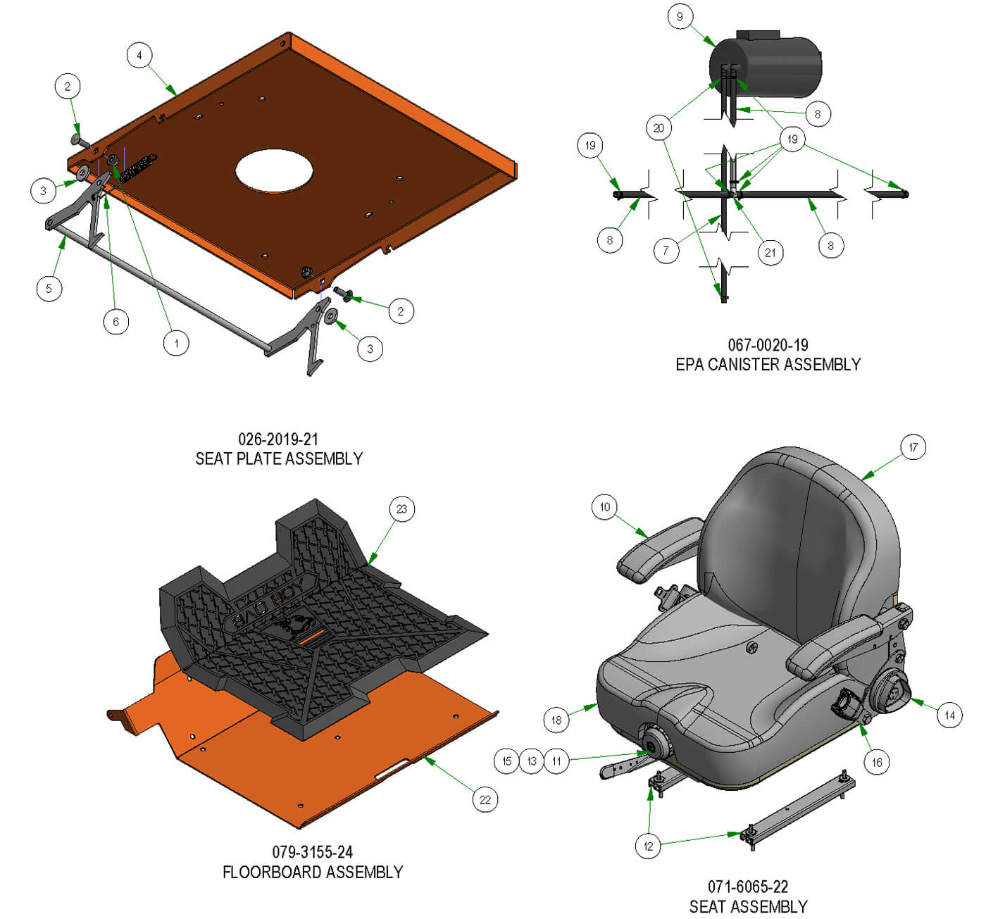 Floorboard & Seat Subassemblies