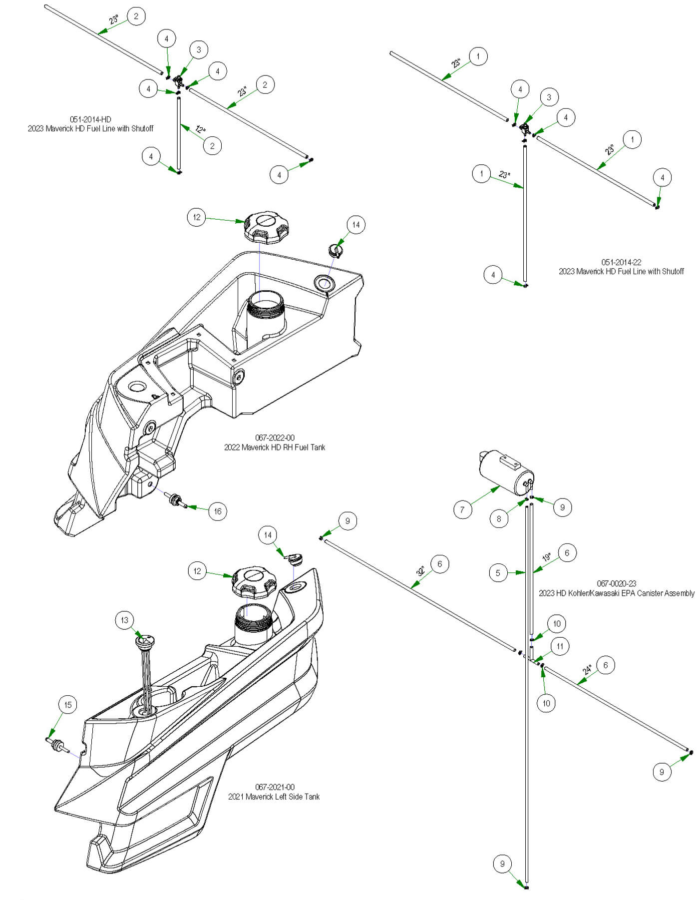 Fuel Line, Tank & EPA Cannister