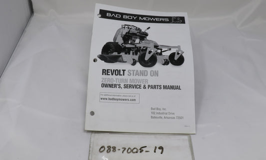 2019 Revolt Stand On Owner's Manual