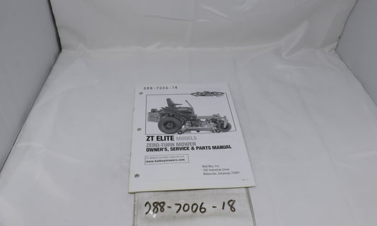 2018 ZT Elite Owner's Manual