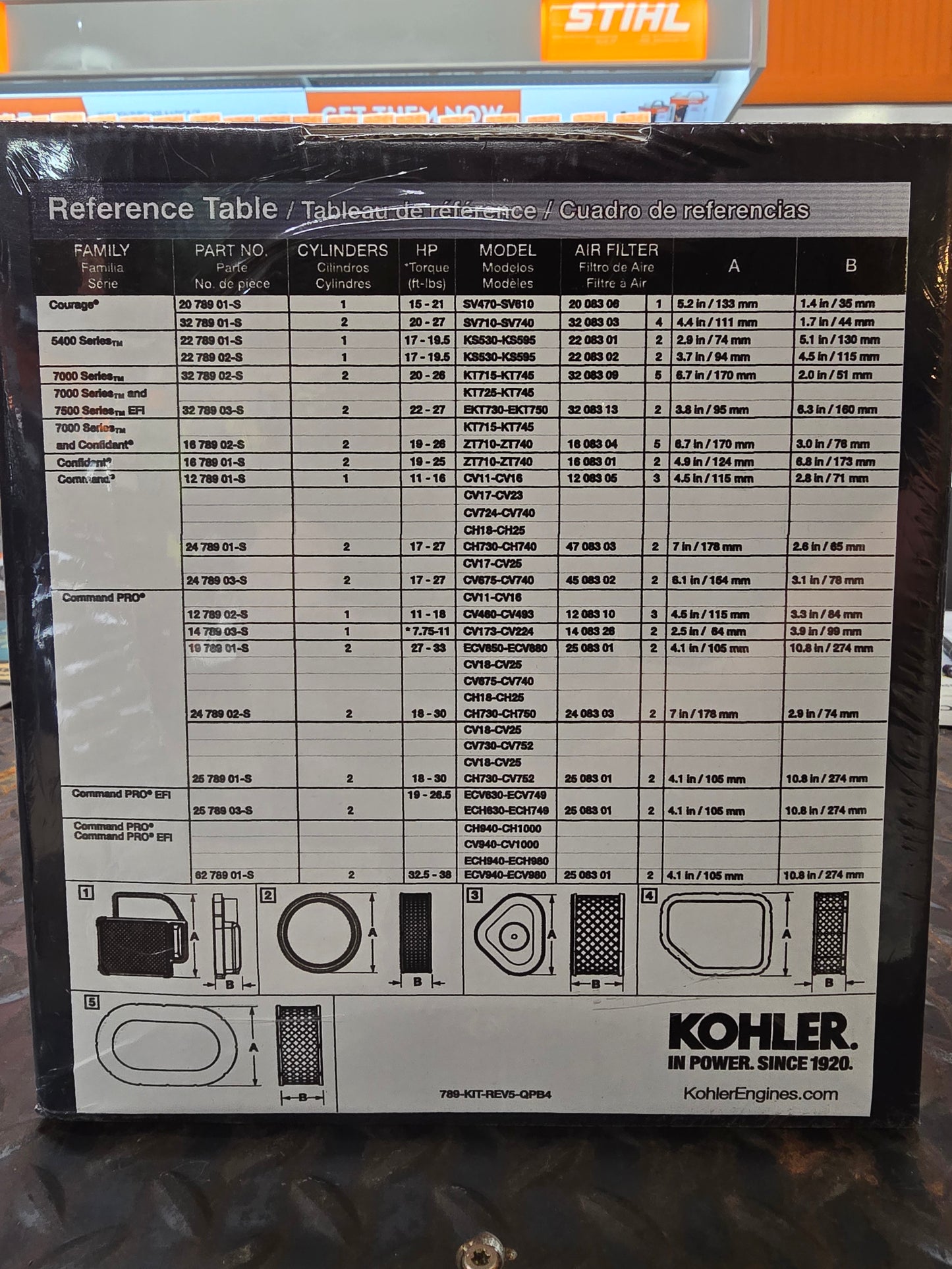 Kohler Engine Maintenance Kit for Kohler 7000 Series KT715-745 20-26 HP Twin Cylinder Engines