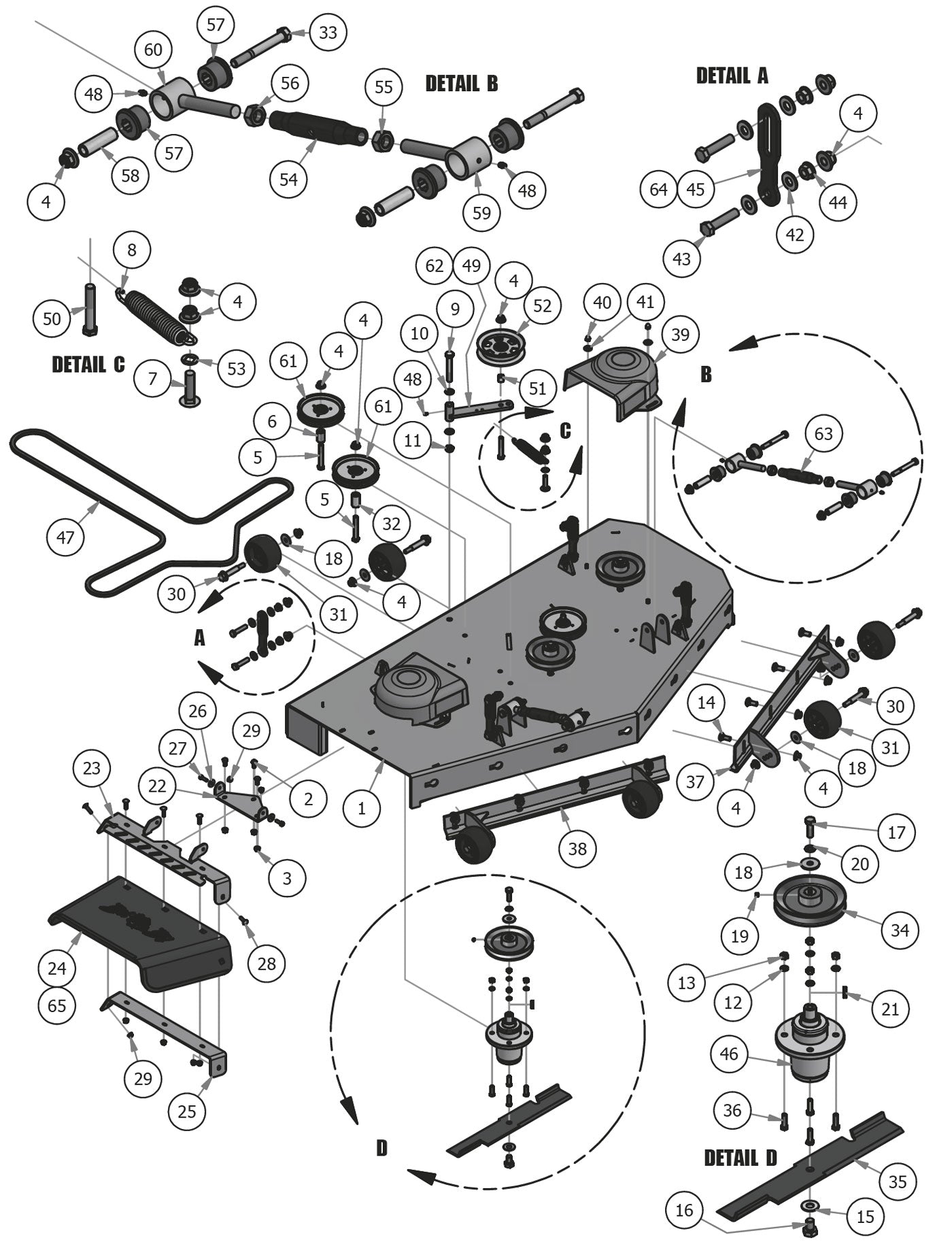 61" Deck Assembly
