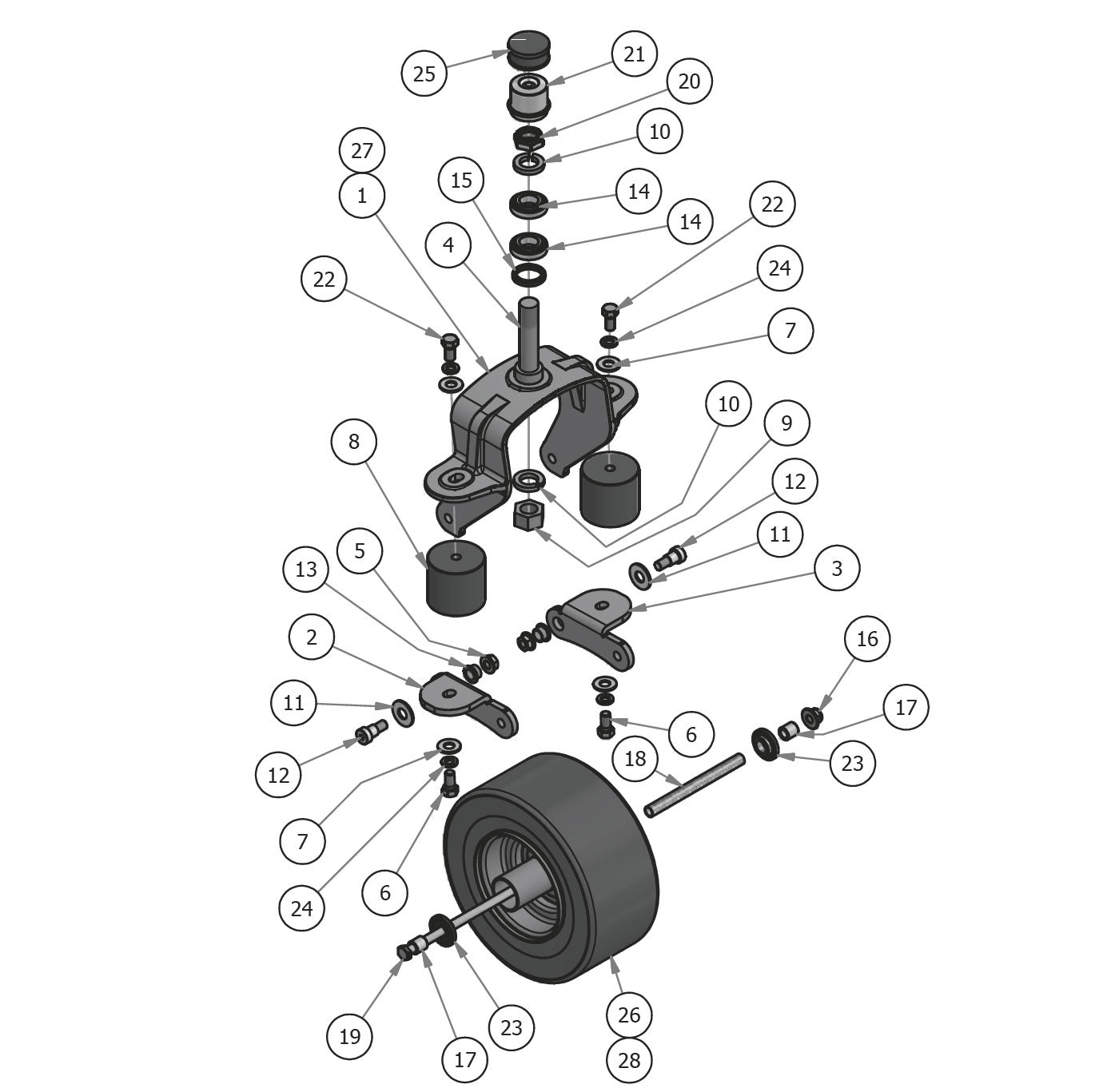 Diesel Suspension Fork Assembly