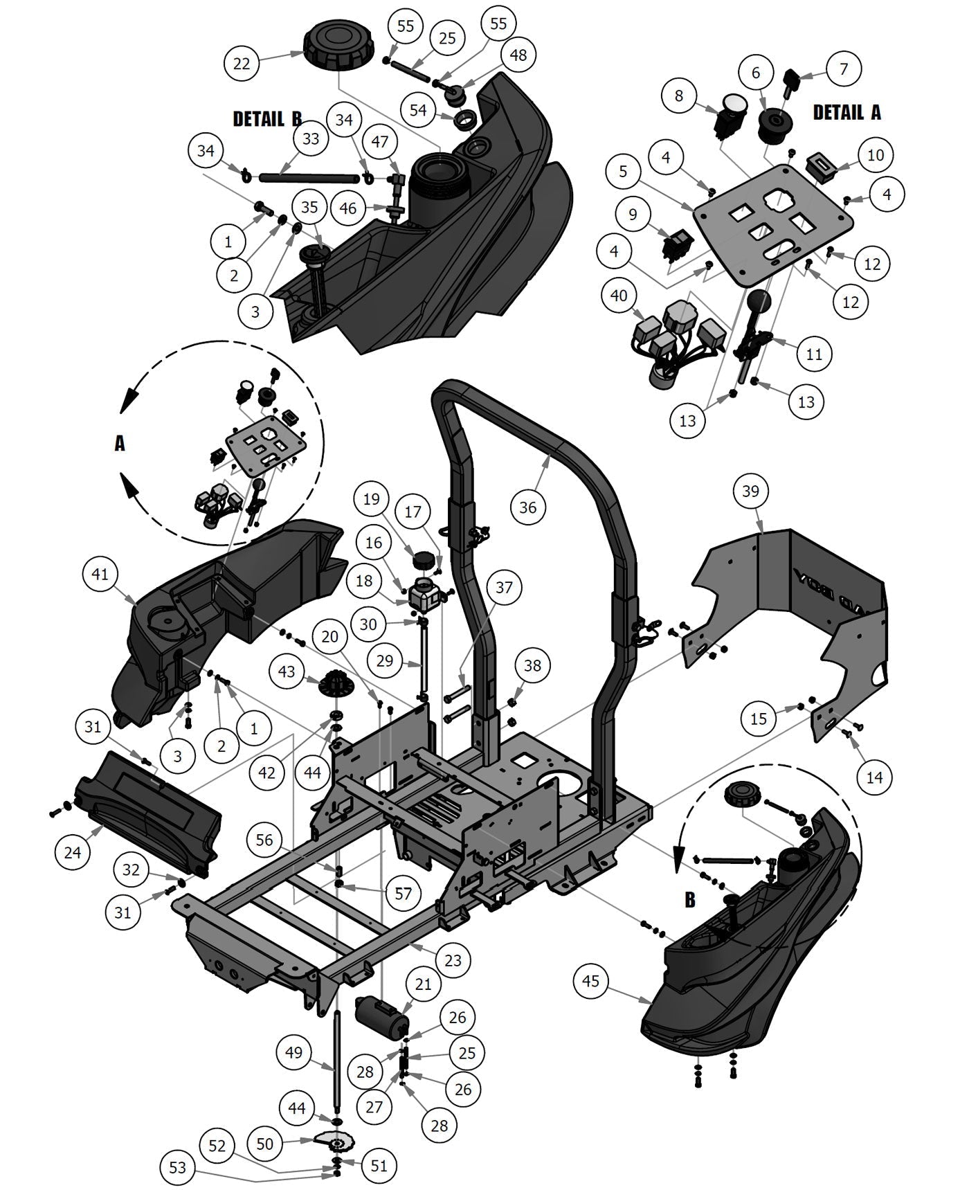 Gas Tank & Rear Cover Assembly