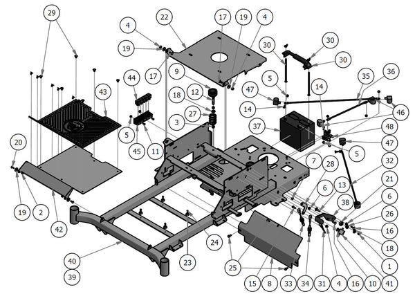 Battery, Seat & Cover Assembly