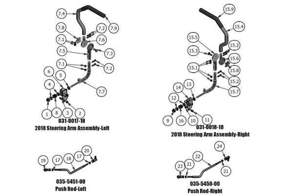 Steering Arms, Push Rods