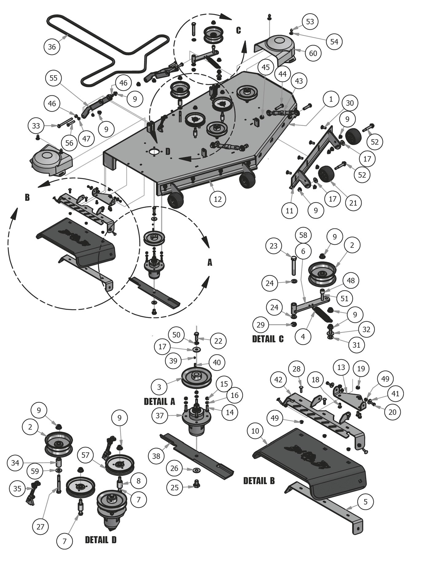 61" Deck Assembly