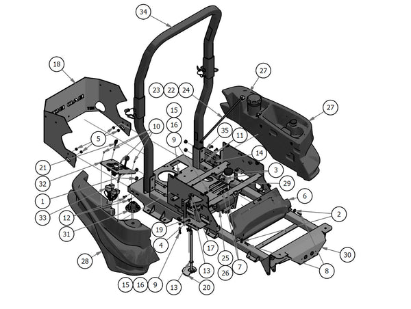 Gas Tank & Rear Cover Assembly