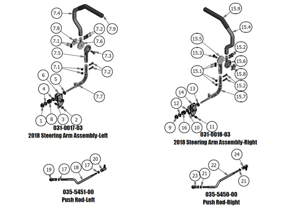Steering Arms Assembly, Push Rod Assembly