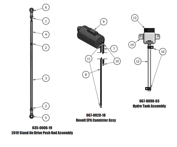 Push Rod, EPA Cannister, Hydro Tank Assembly