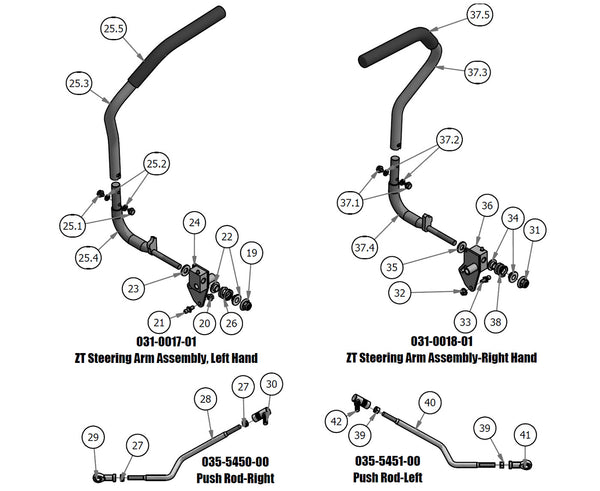 Steering Arm Subassemblies, Push Rods