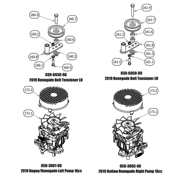 Belt Tensioner, Left & Right Pump