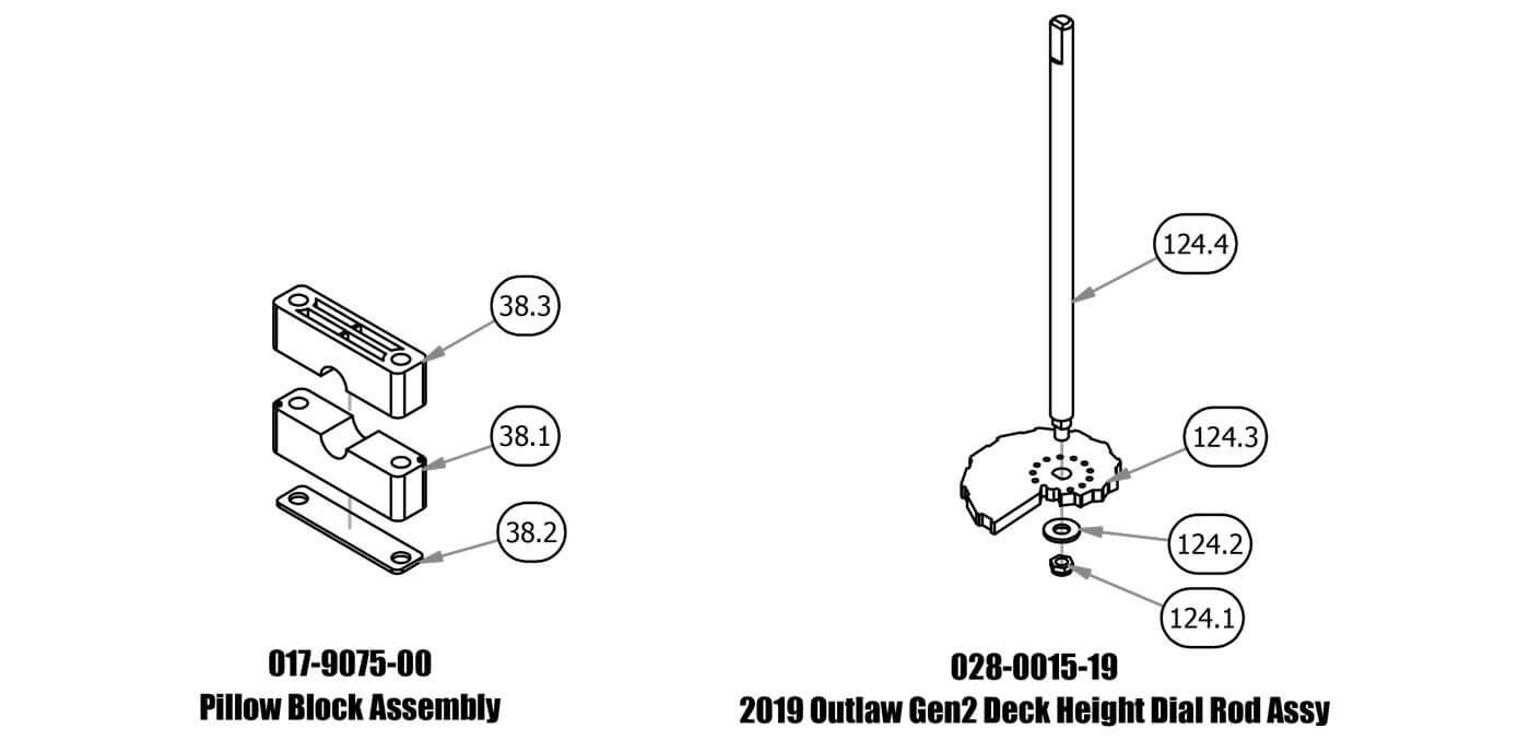 Pillow Block & Dial Rod Assembly