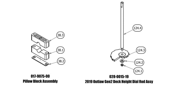 Pillow Block & Dial Rod Assembly