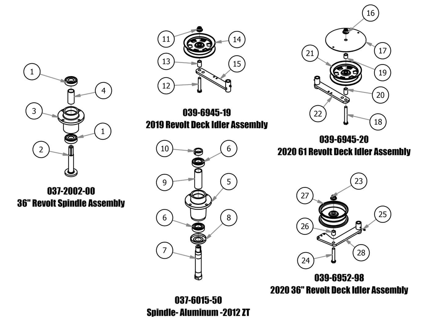 Spindle Assembly & Deck Idler Assembly