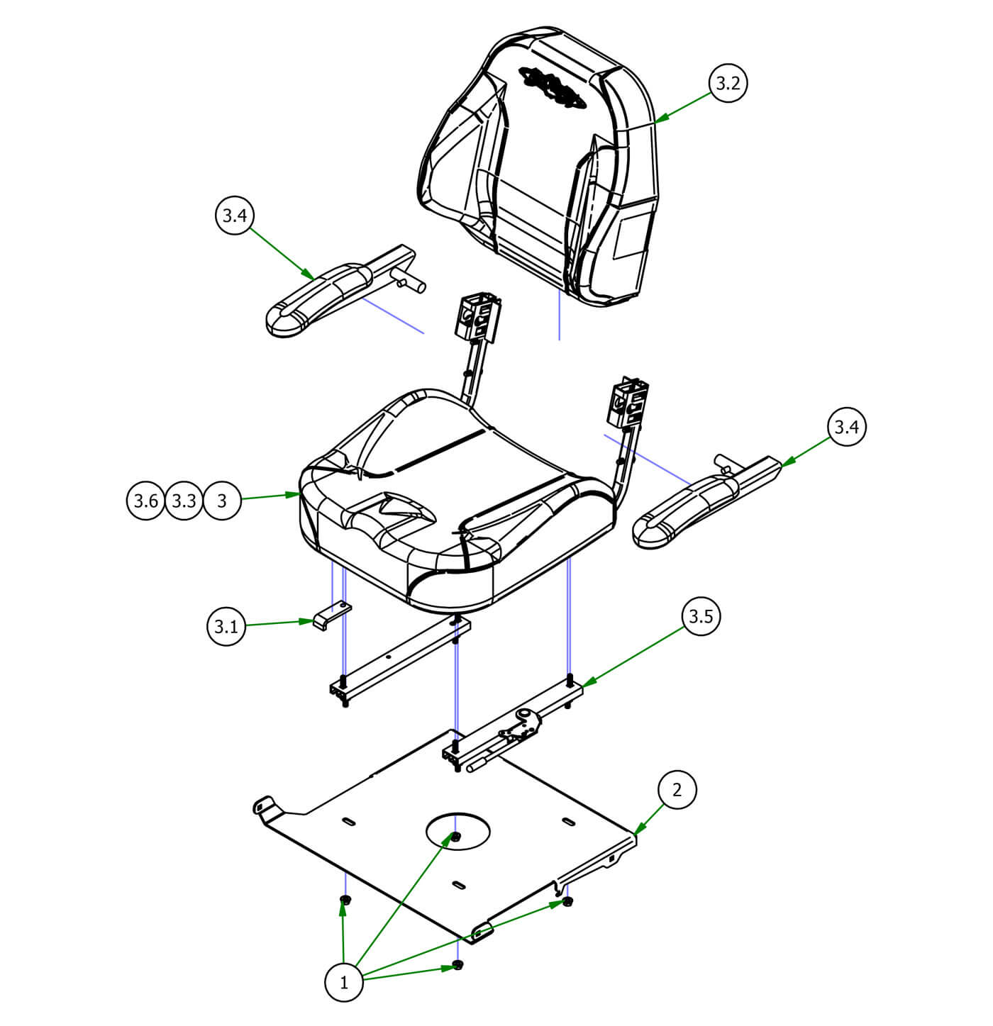 Seat Assembly (Kawasaki Magnum Only)