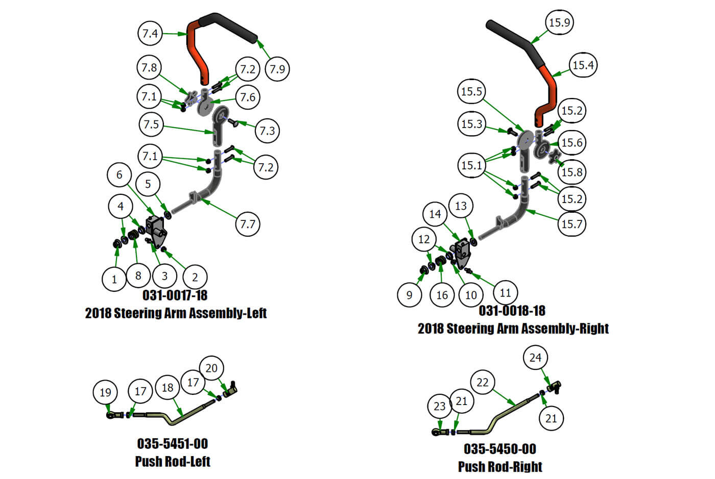 Steering Arms & Push Rods