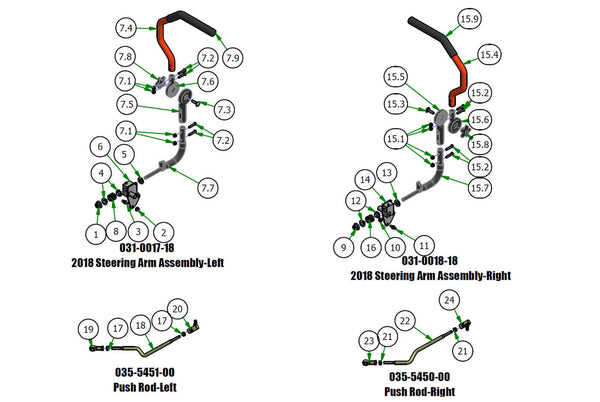 Steering Arms & Push Rods