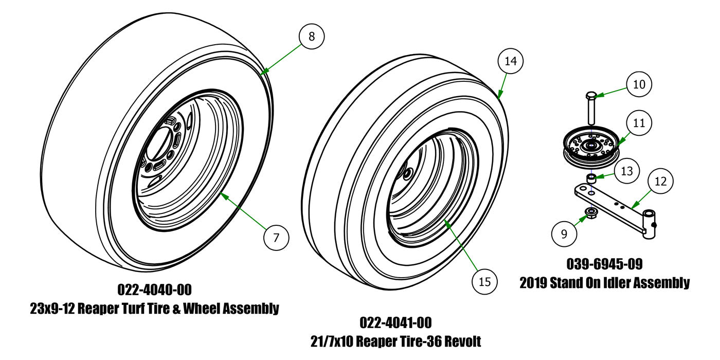Idler, Tires & Wheels