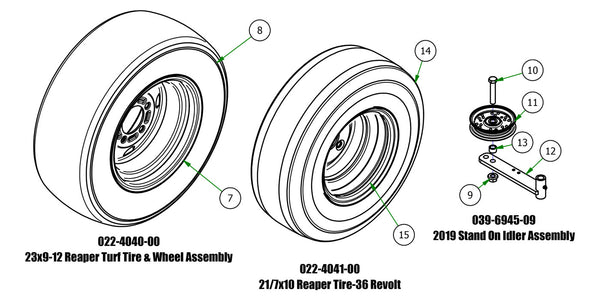 Idler, Tires & Wheels