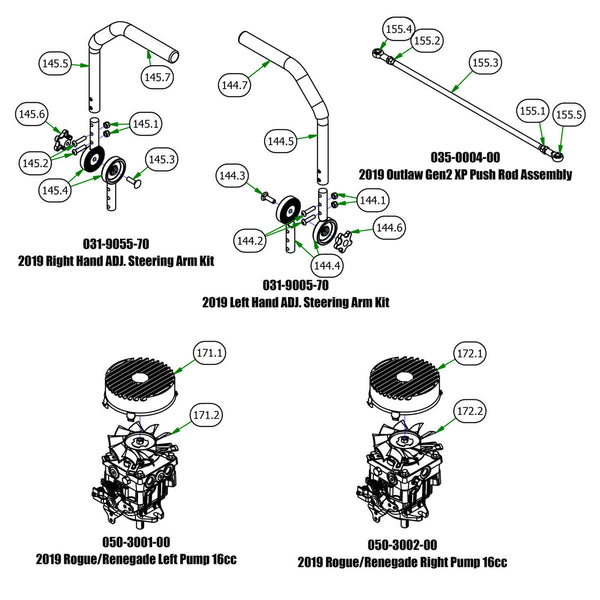 Steering Arm, Push Rod, Pumps