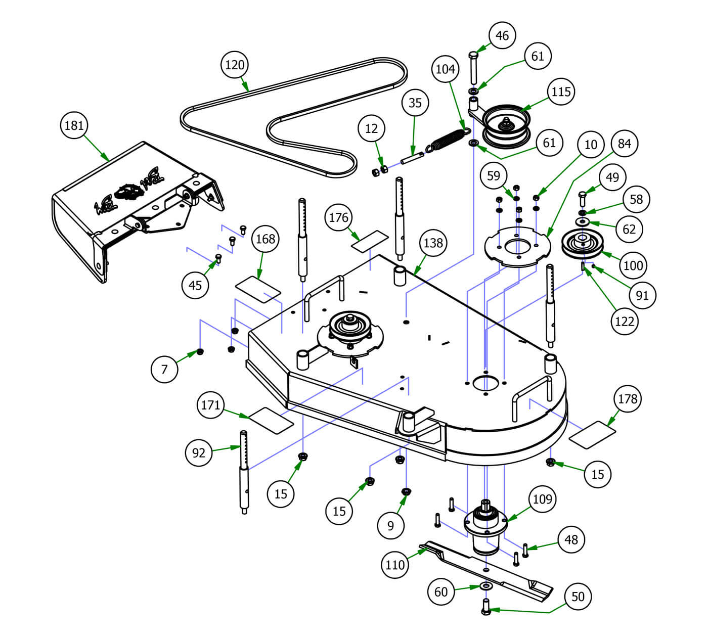 36" Deck Assembly