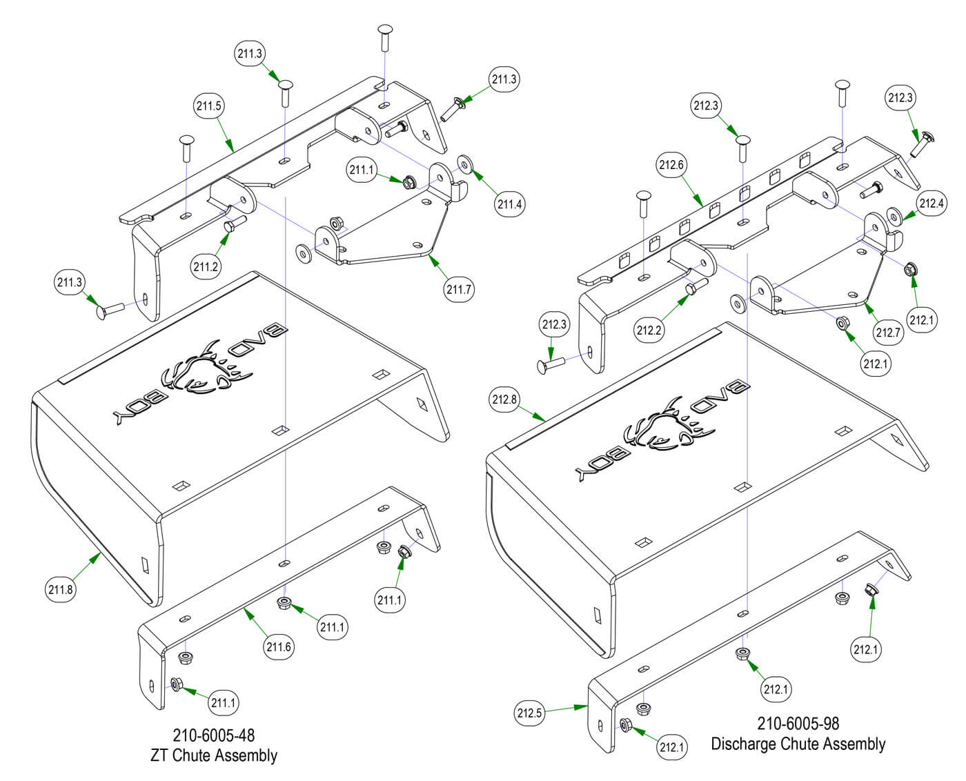 Deck Sub Assemblies - Chute Assemblies