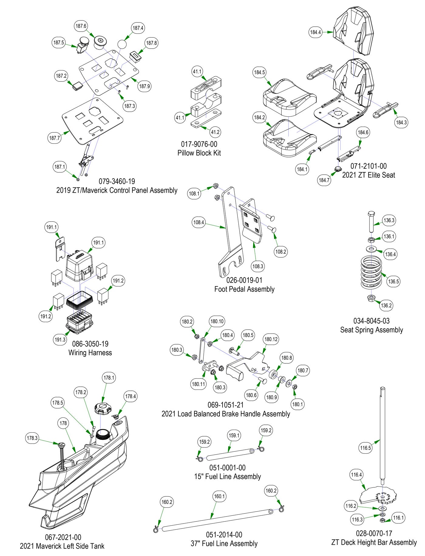 Control Panel, Seat, Wiring Harness etc.