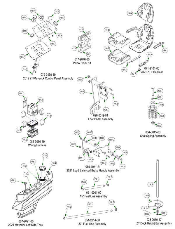 Control Panel, Seat, Wiring Harness etc.