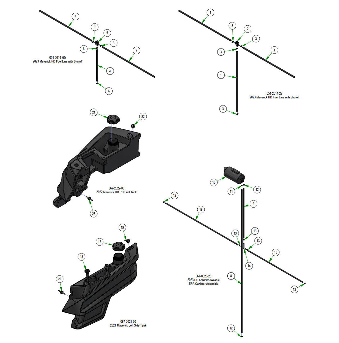 Fuel Line, Cannister Assembly & Tank
