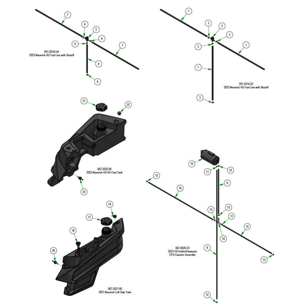 Fuel Line, Cannister Assembly & Tank